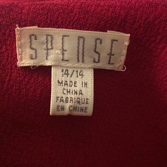 Spence red knit shift dress long sleeves with flare and silver sparkle detail - Picture 6 of 11